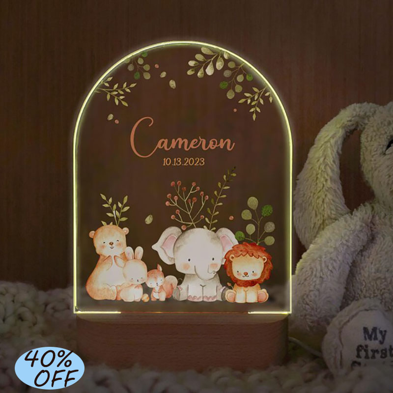 Baby Nursery Light - Nama Kustom Lampu Malam Bayi Personalisasi