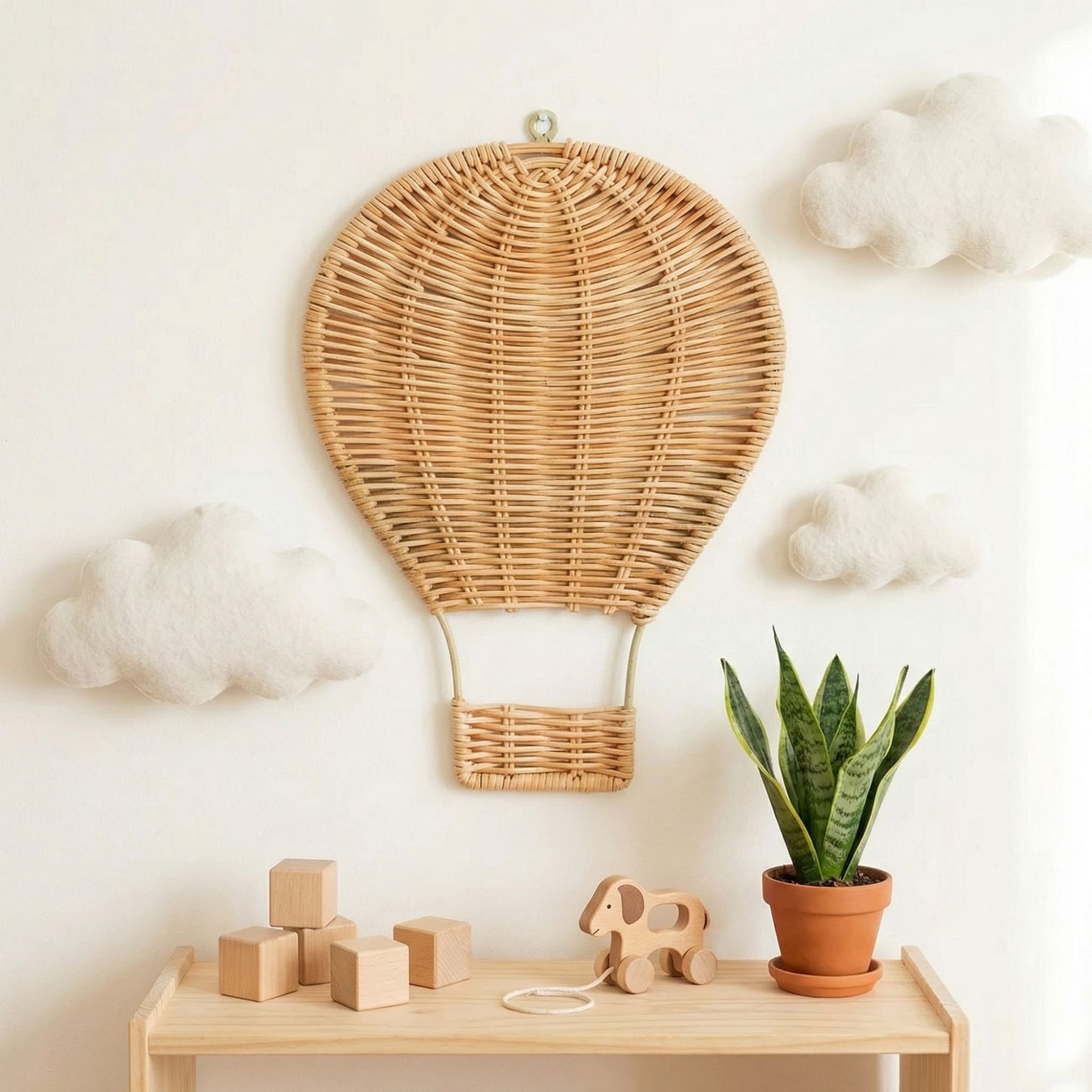 Baby Nursery Hot Air Balloon - Hiasan Dinding Balon Udara Panas Anyaman