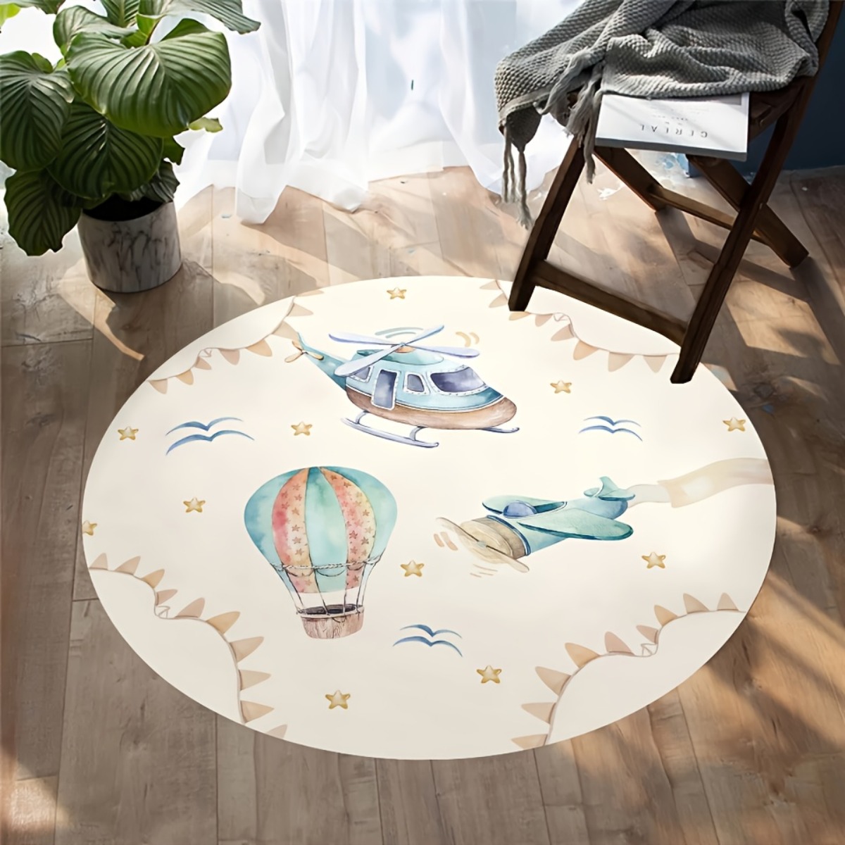 Baby Nursery Hot Air Balloon - Karpet Bermain Bulat Motif Balon Udara