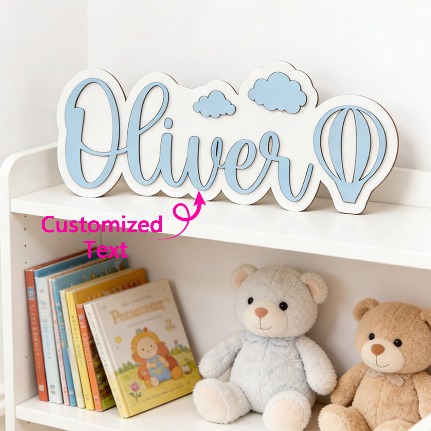 Baby Nursery Name - Papan Nama Kamar Balon Udara Panas