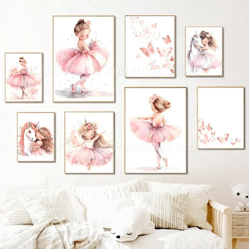 Baby Unicorn Nursery - 1PC--Lukisan Kanvas Seni Dinding Kamar Anak
