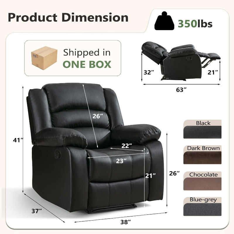 Kursi Recliner Hitam ANJ denga - Rocking Chair Nursery ulasan dan harga