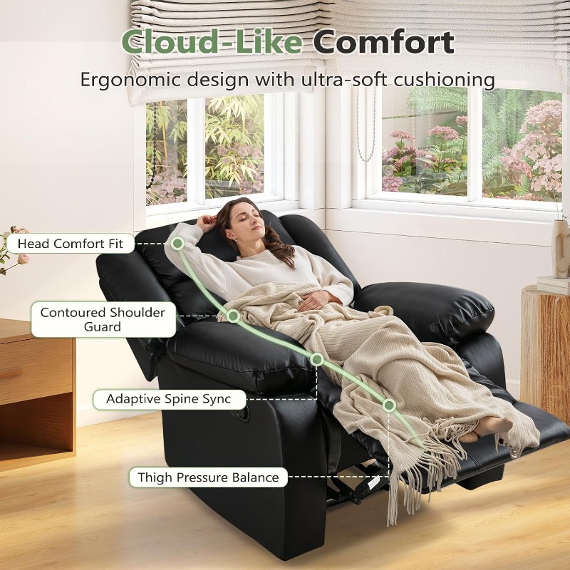 Kursi Recliner Hitam ANJ denga - Rocking Chair Nursery ulasan dan harga