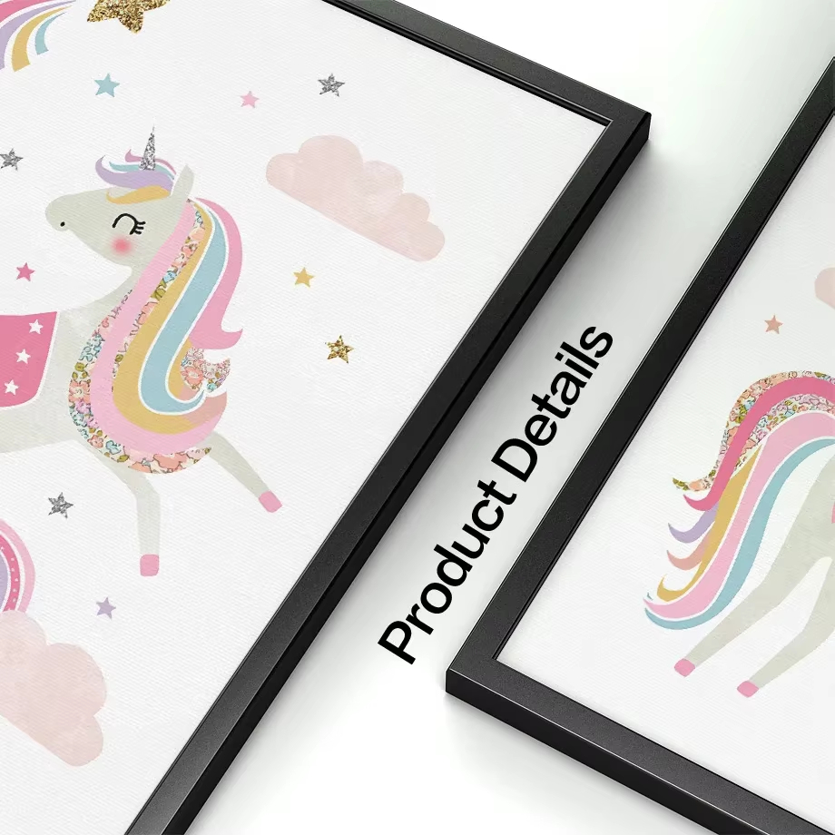 Poster Lukisan Kanvas Seni Din - Baby Unicorn Nursery ulasan dan harga