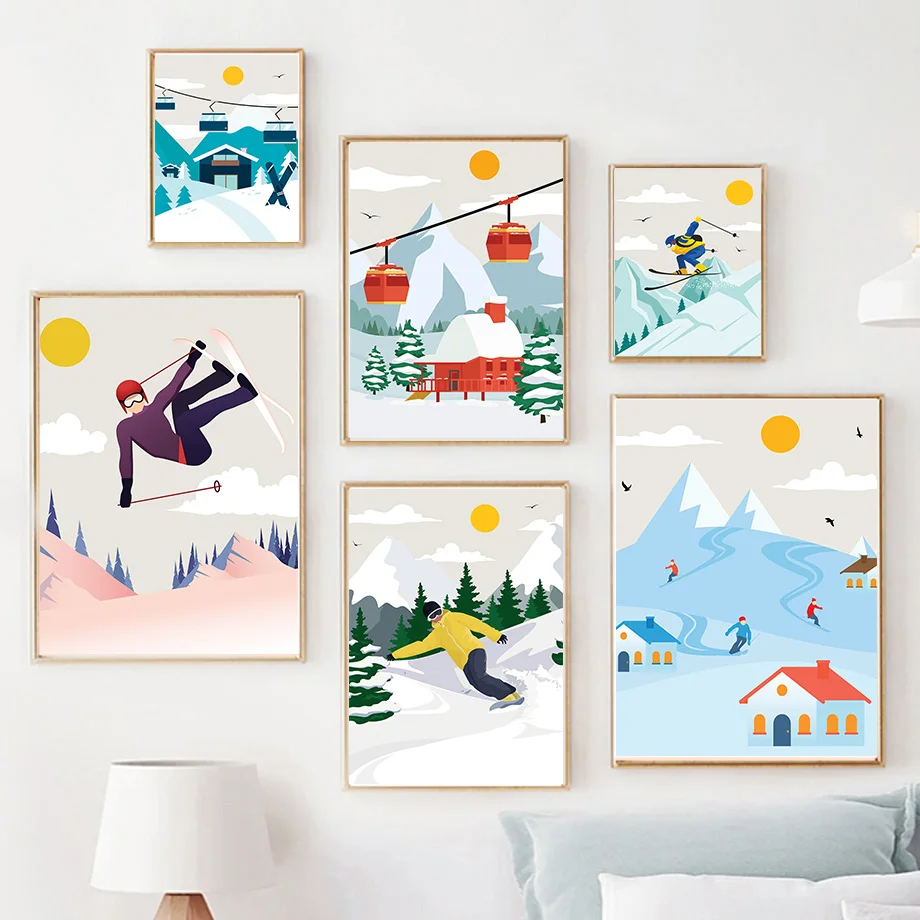 Seni Dinding Kanvas Gunung Ber - Baby Nursery Mountain Theme ulasan dan harga