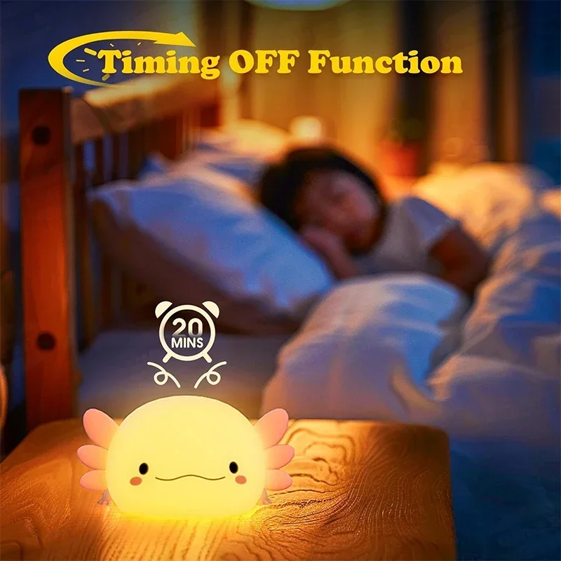 Lampu Tidur Silikon Axolotl Lu - Baby Nursery Light ulasan dan harga