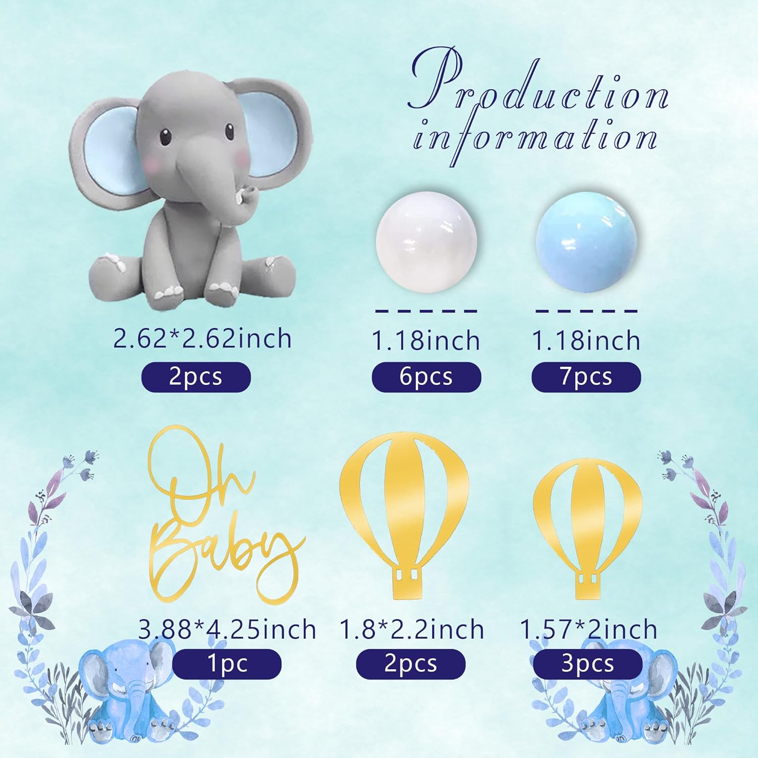 Dekorasi Kue Gajah Puncak Kue  - Baby Nursery Hot Air Balloon ulasan dan harga
