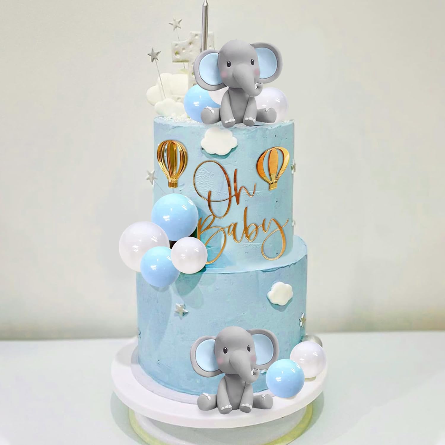 Dekorasi Kue Gajah Puncak Kue  - Baby Nursery Hot Air Balloon ulasan dan harga