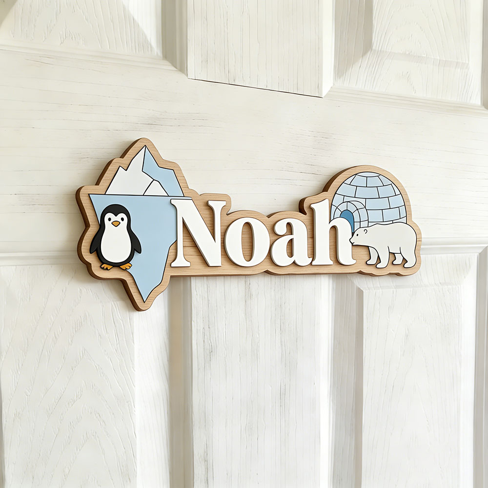 Papan Nama Kustom Penguin Arkt - Baby Nursery Name ulasan dan harga