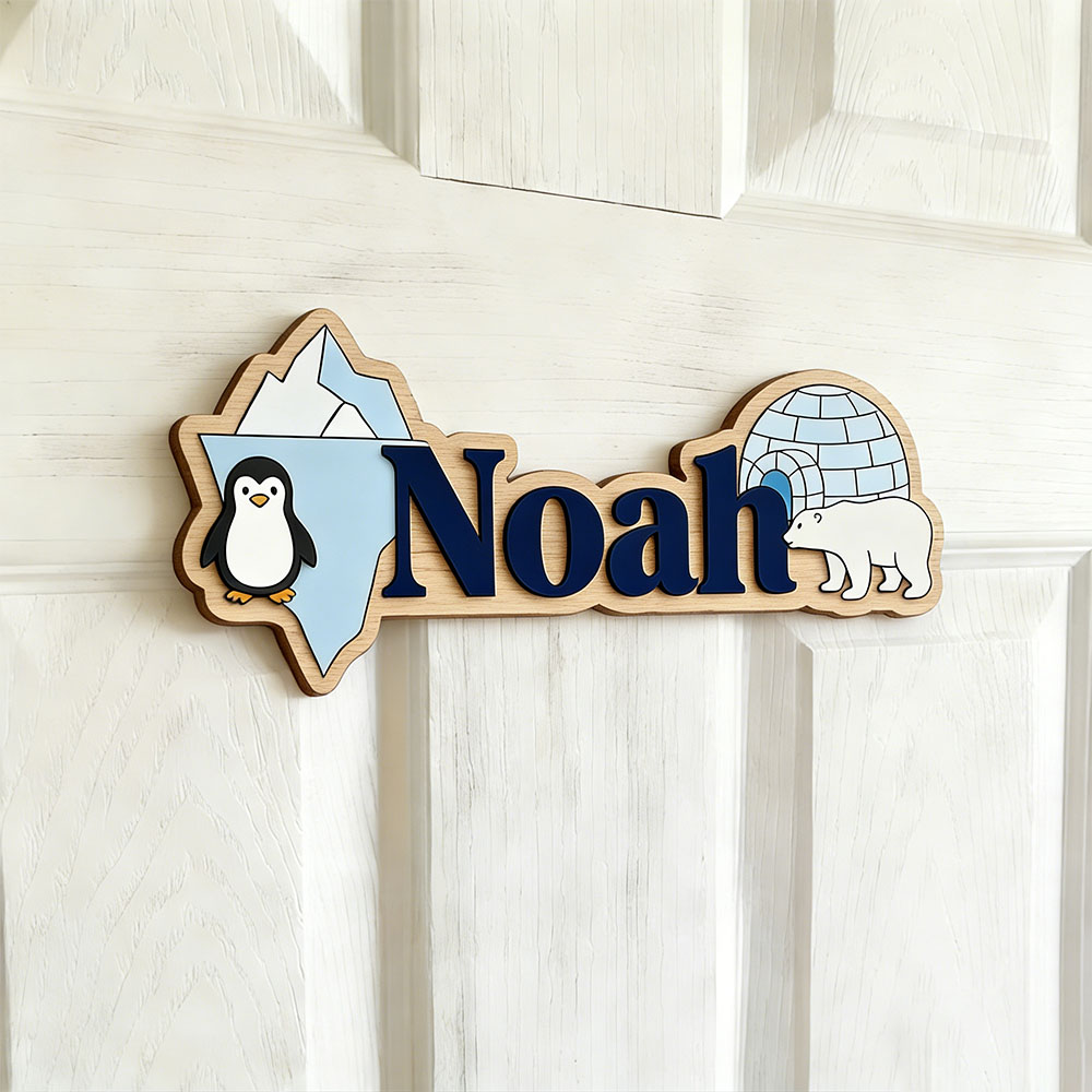 Papan Nama Kustom Penguin Arkt - Baby Nursery Name ulasan dan harga