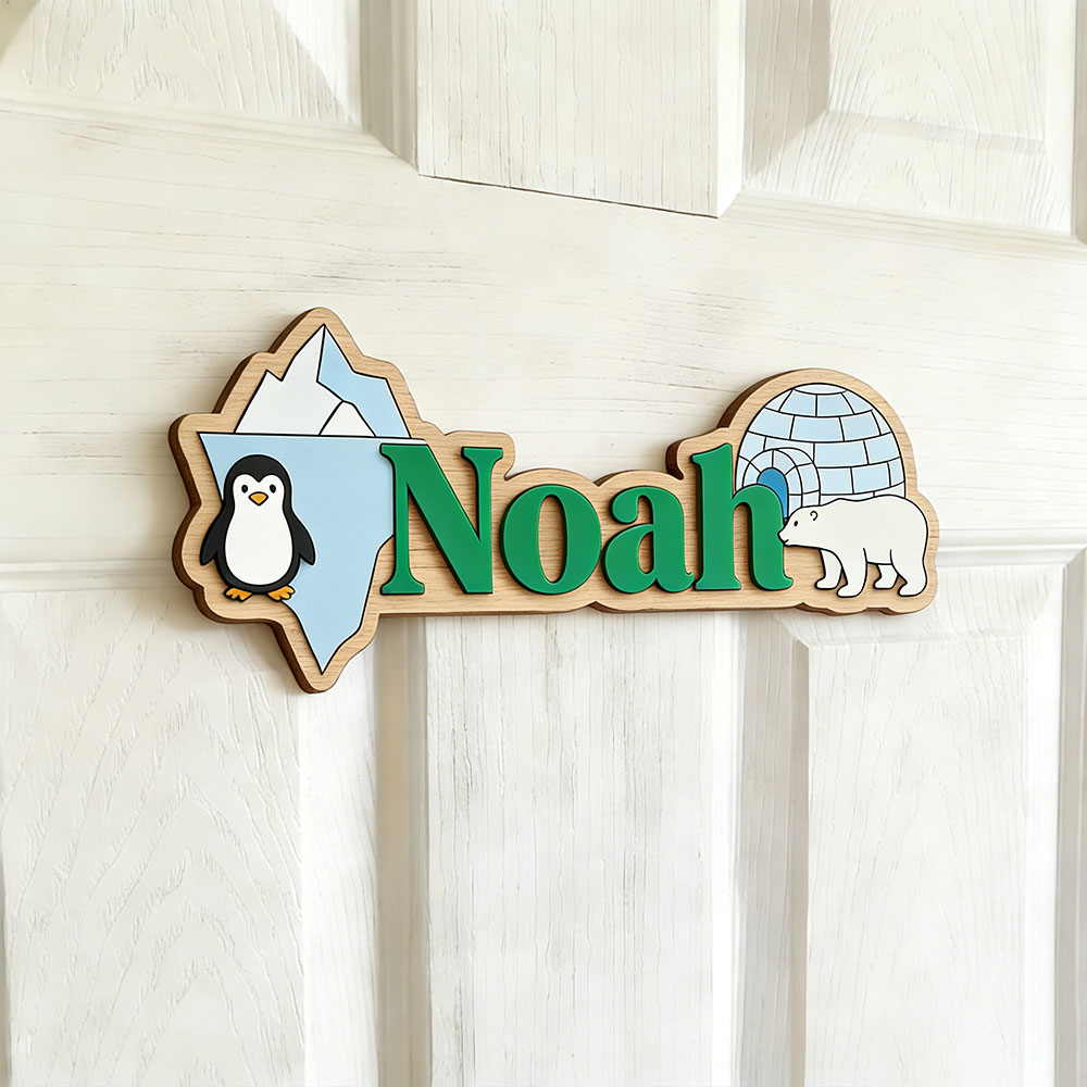 Papan Nama Kustom Penguin Arkt - Baby Nursery Name ulasan dan harga