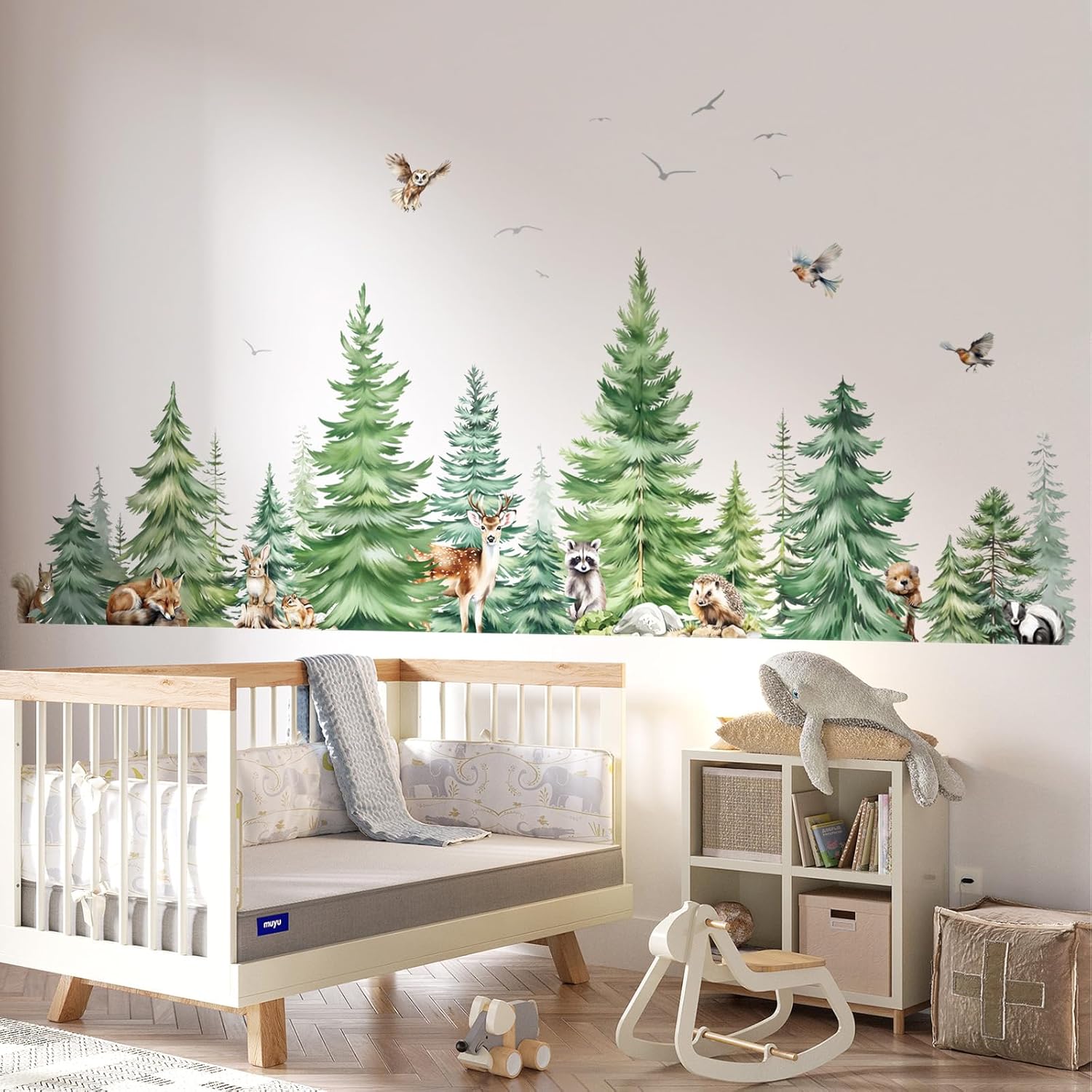 Stiker Dinding Hewan Pohon Pin - Baby Nursery Package ulasan dan harga