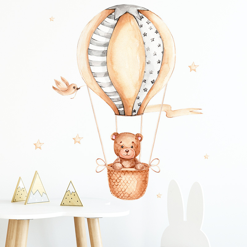 Stiker Dinding Balon Udara Ber - Baby Nursery Hot Air Balloon ulasan dan harga