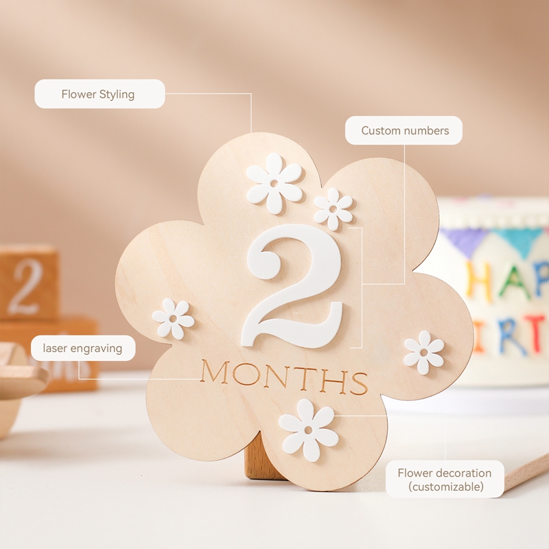 Kartu tonggak bentuk bunga bay - Milestone Card Set ulasan dan harga