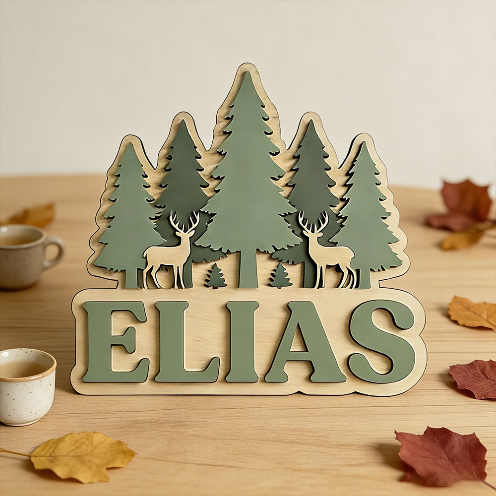 Papan Nama Pintu Kayu Bertema  - Baby Nursery Mountain Theme ulasan dan harga
