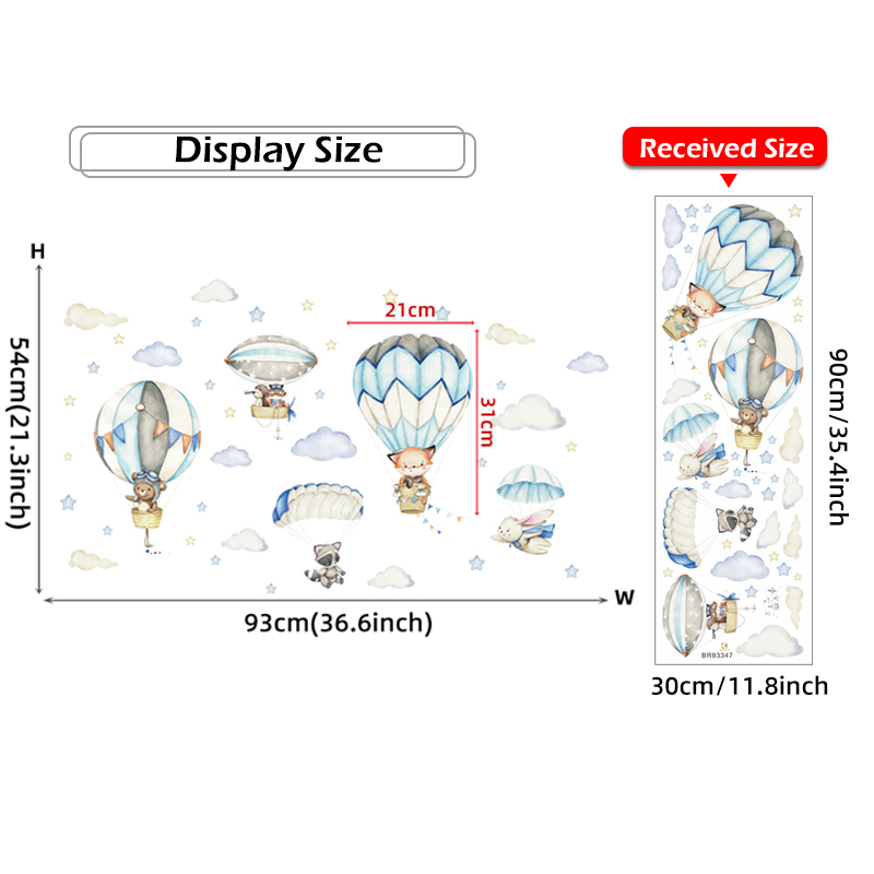 Stiker dinding balon udara hew - Baby Nursery Hot Air Balloon ulasan dan harga