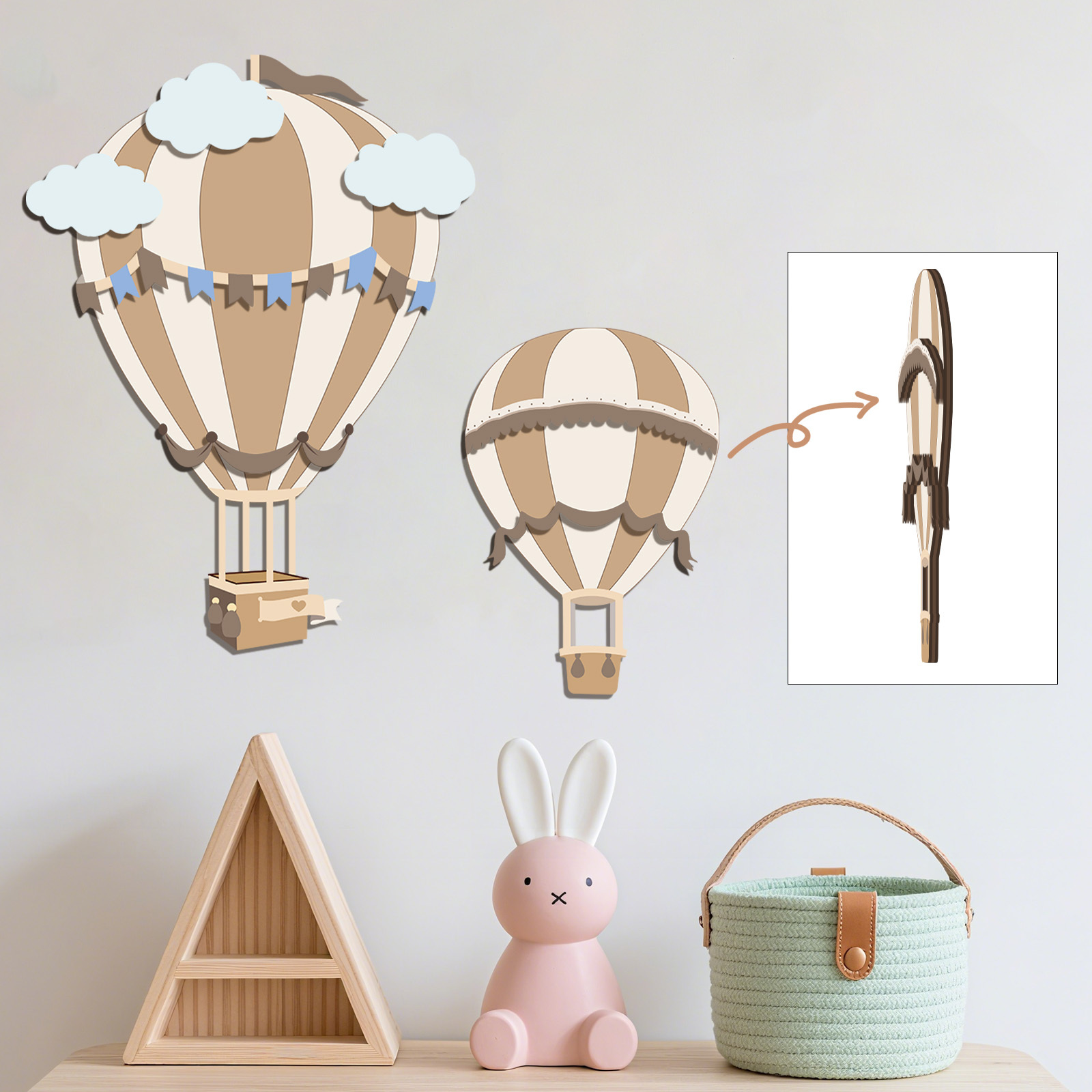 Dekorasi Dinding Kayu Balon Ud - Baby Nursery Hot Air Balloon ulasan dan harga