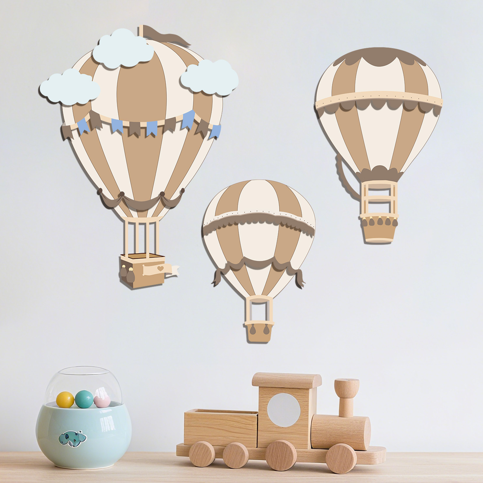 Dekorasi Dinding Kayu Balon Ud - Baby Nursery Hot Air Balloon ulasan dan harga