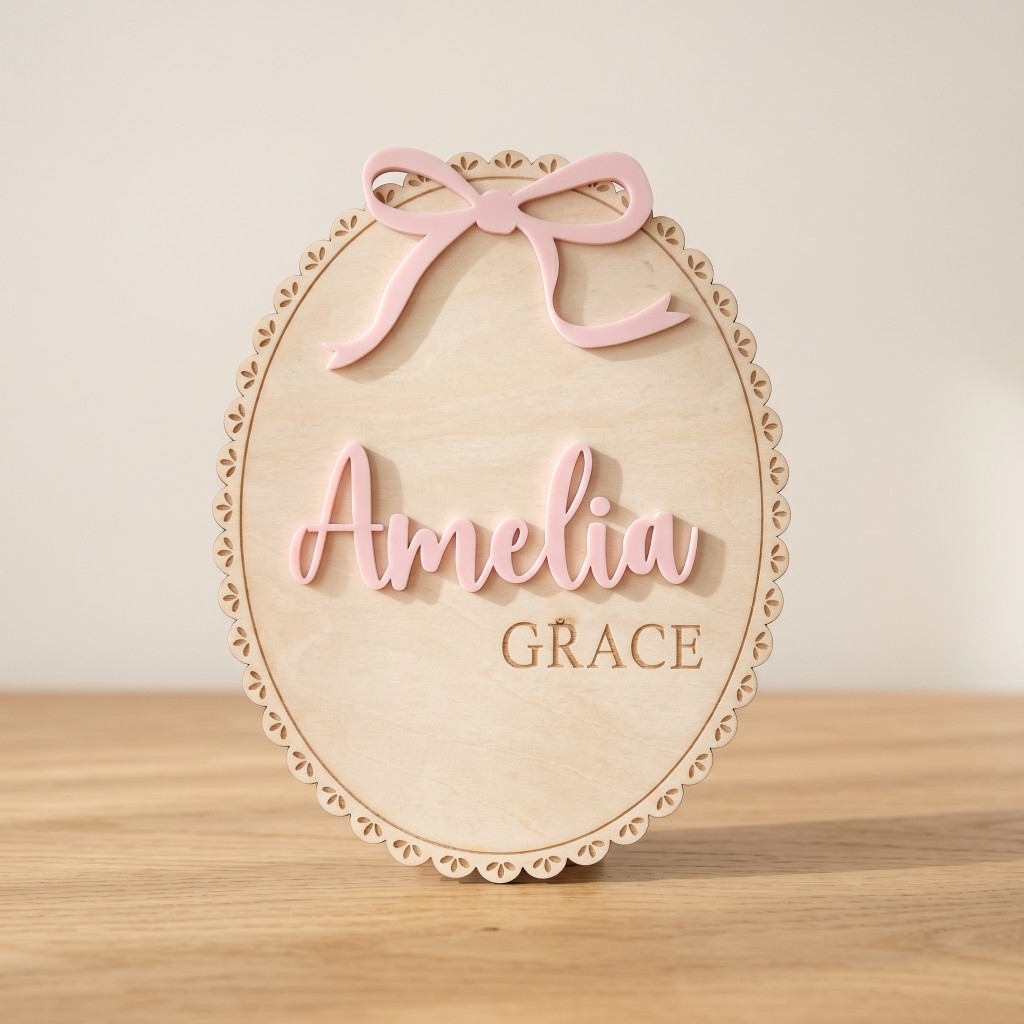 1Pc Plakat Nama Bayi Kayu deng - Baby Nursery Name ulasan dan harga