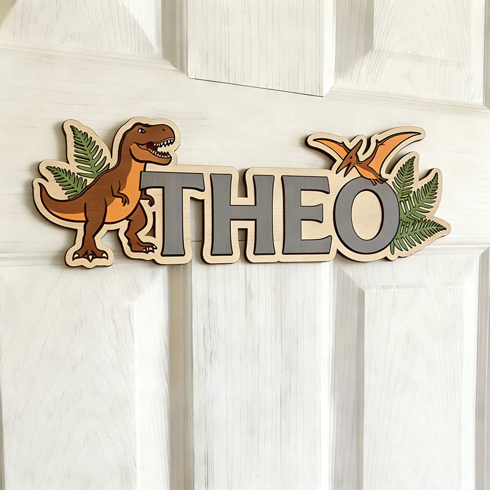 Tanda Nama Dinosaurus yang Dip - Baby Nursery Name ulasan dan harga