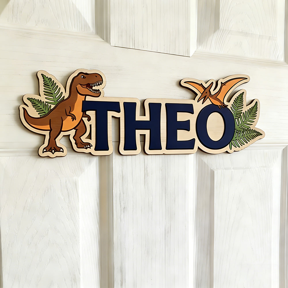 Tanda Nama Dinosaurus yang Dip - Baby Nursery Name ulasan dan harga