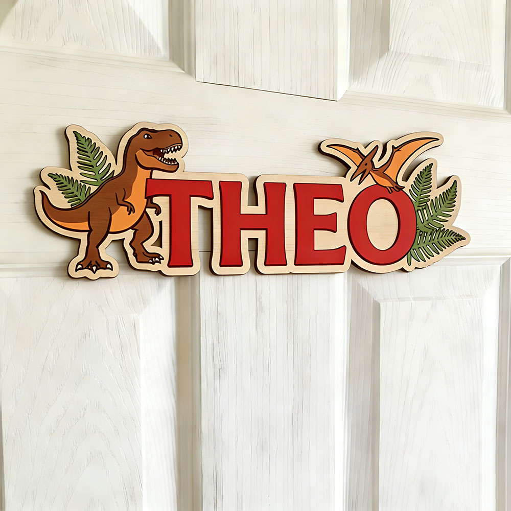 Tanda Nama Dinosaurus yang Dip - Baby Nursery Name ulasan dan harga