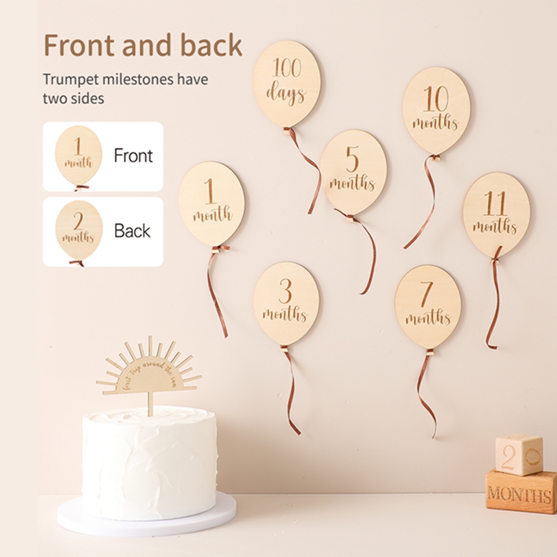 9 buah balon kayu bayi kartu M - Milestone Card Set ulasan dan harga