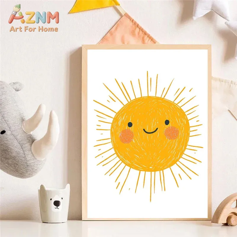 Lukisan Kanvas Hewan Lucu AZNM - Baby Unicorn Nursery ulasan dan harga