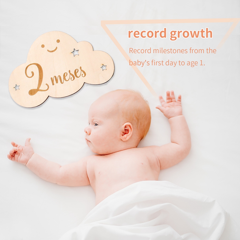 Spanyol Alfabet Bayi Kayu Tong - Milestone Card Set ulasan dan harga