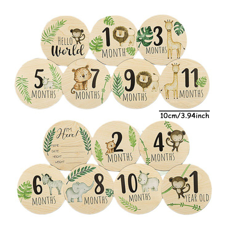 7 buah kartu tonggak bayi kayu - Milestone Card Set ulasan dan harga