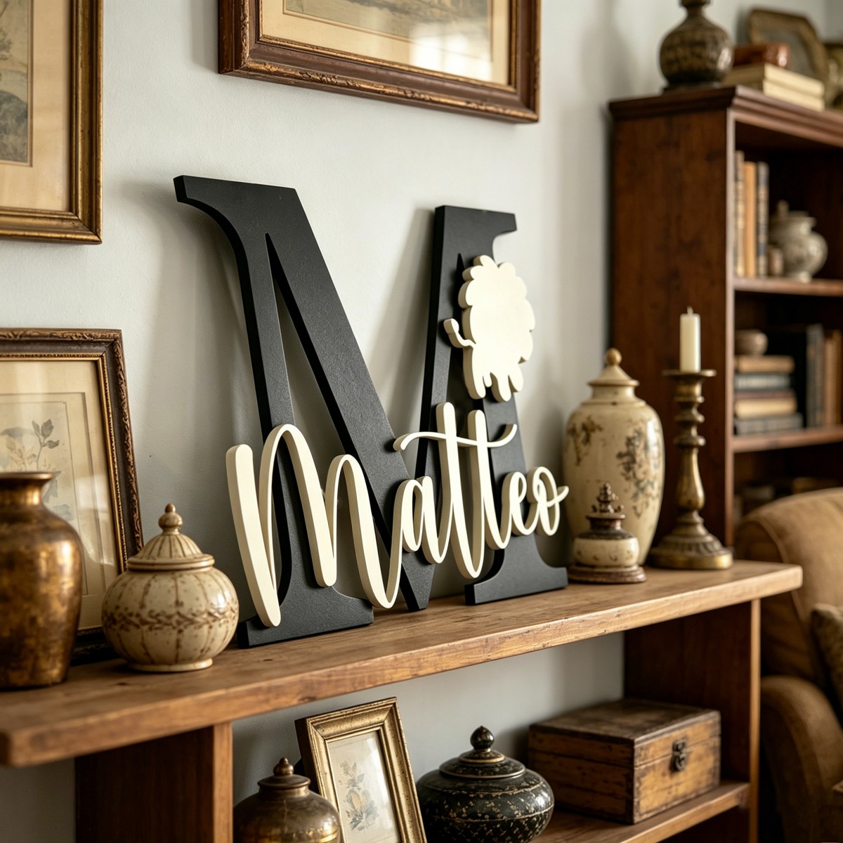 1 Buah Plakat Nama Kayu Inisia - Baby Nursery Name ulasan dan harga