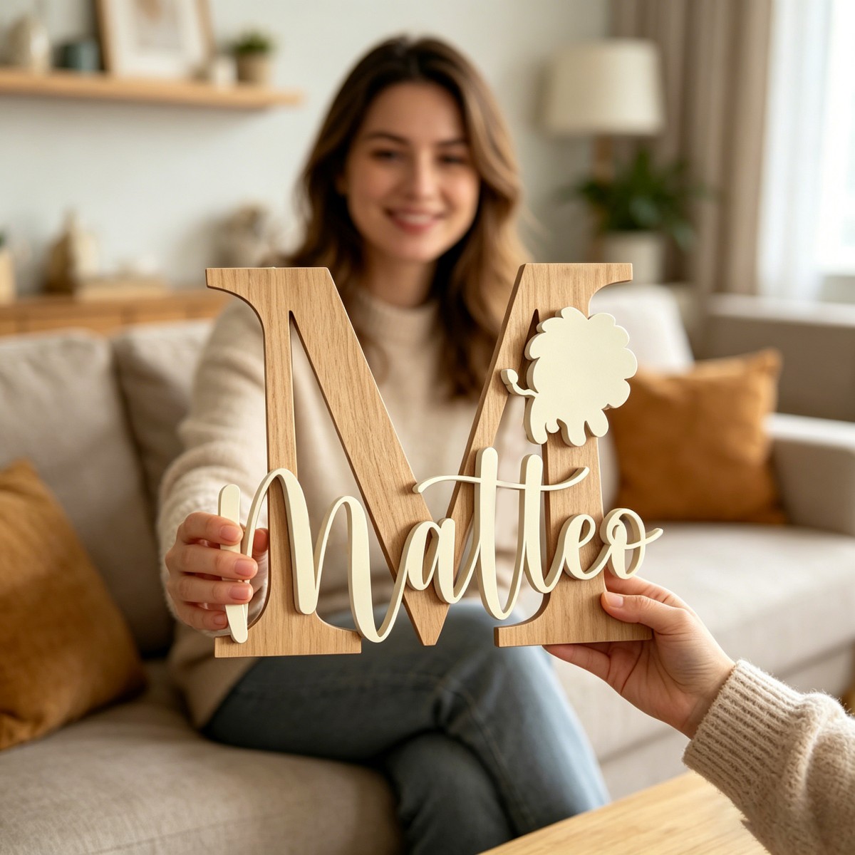 1 Buah Plakat Nama Kayu Inisia - Baby Nursery Name ulasan dan harga