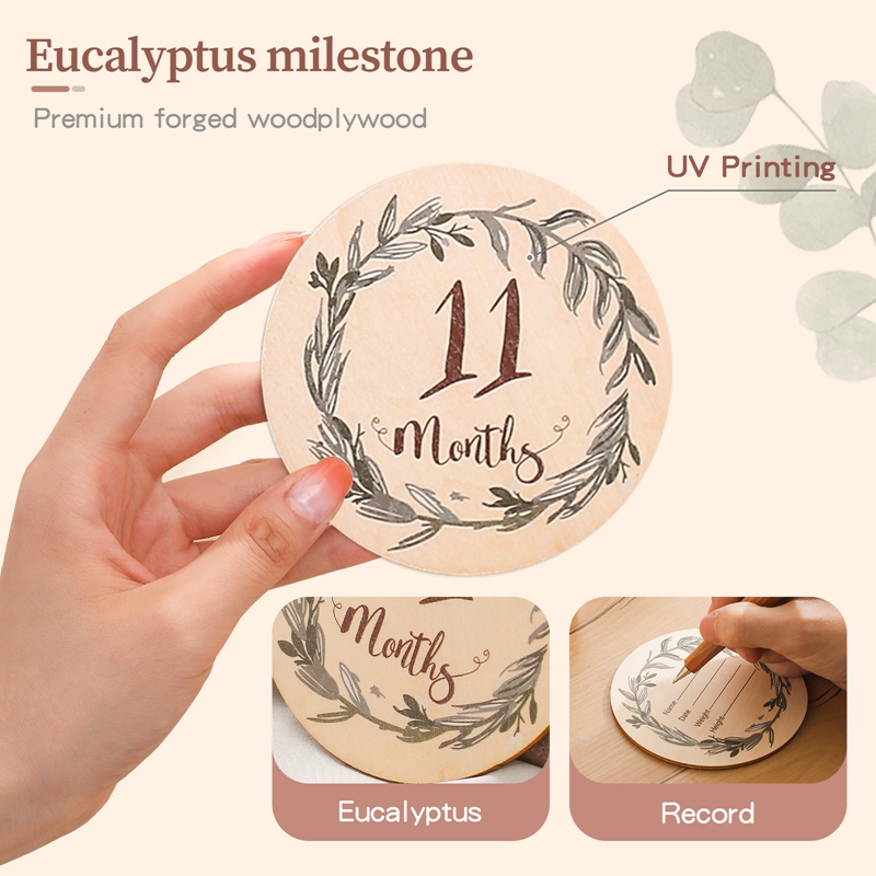 8 buah kartu tonggak bayi kayu - Milestone Card Set ulasan dan harga