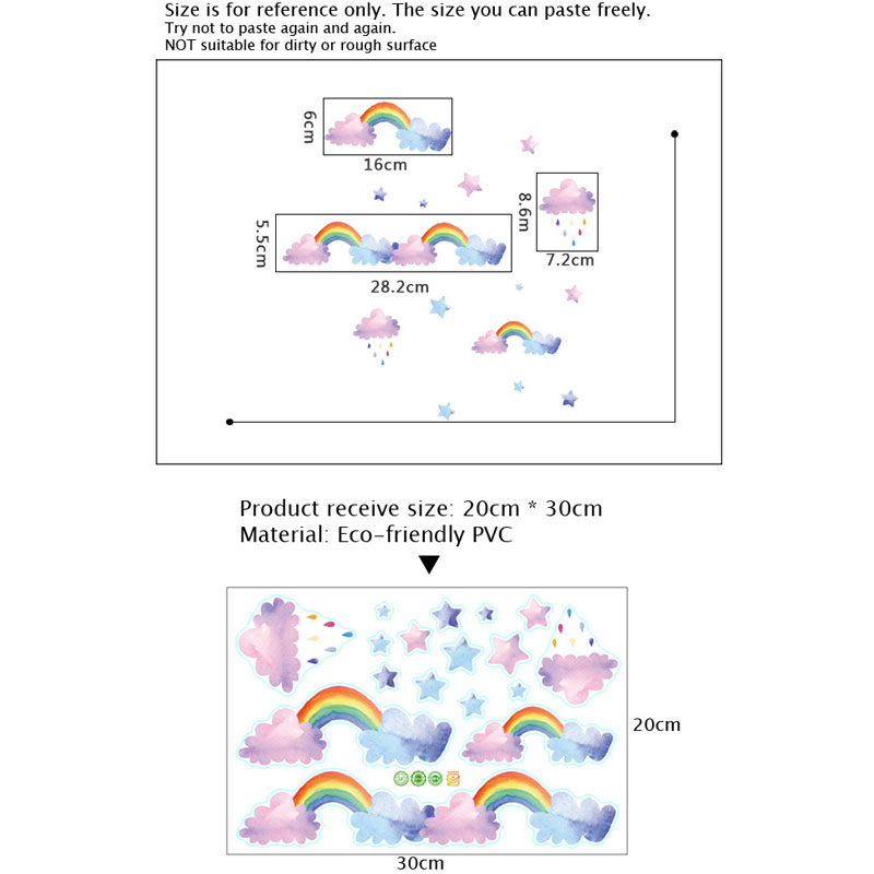 Stiker Dinding Awan Pelangi Ka - Baby Nursery Layout ulasan dan harga