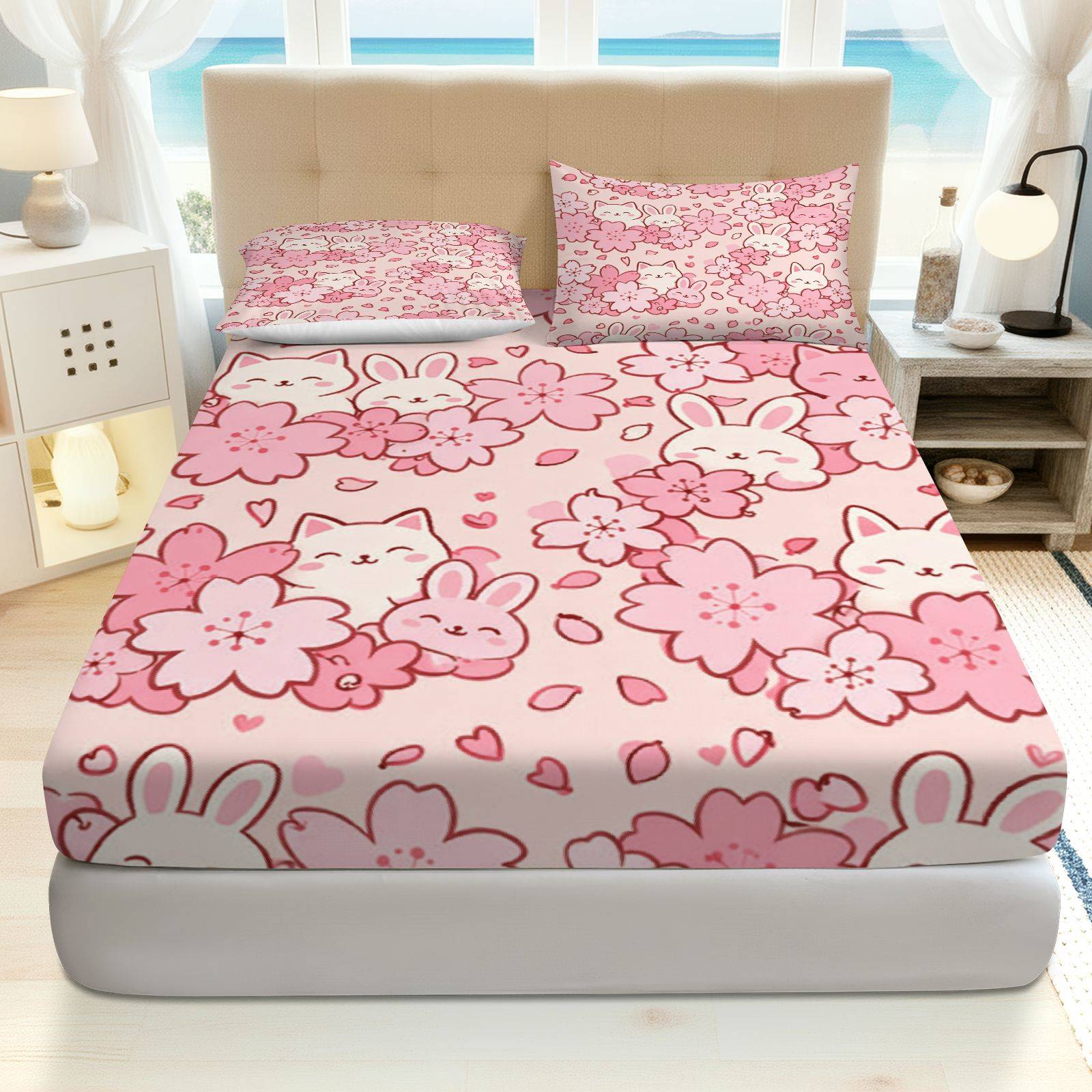 Set Sprei Sakura Rabbit Cat, B - Baby Nursery Sets ulasan dan harga