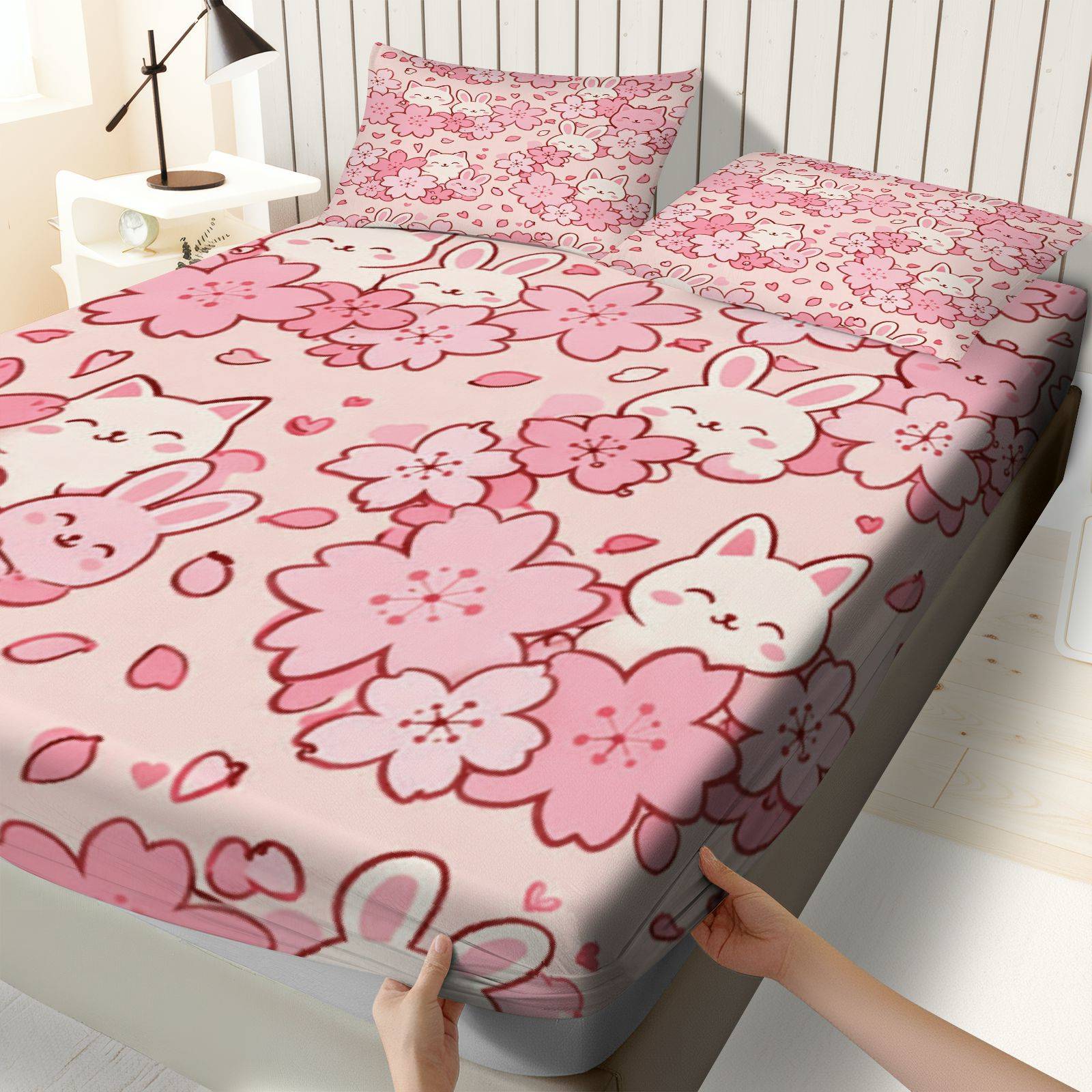 Set Sprei Sakura Rabbit Cat, B - Baby Nursery Sets ulasan dan harga