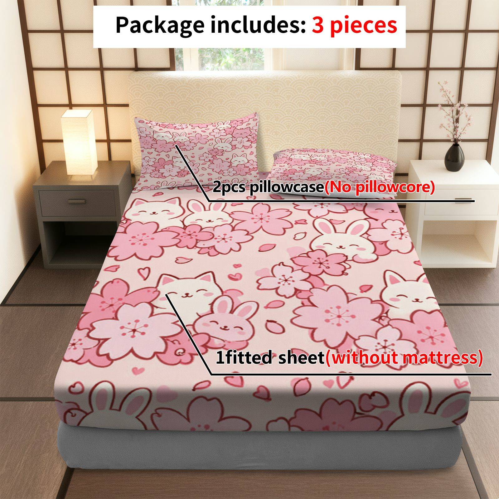 Set Sprei Sakura Rabbit Cat, B - Baby Nursery Sets ulasan dan harga