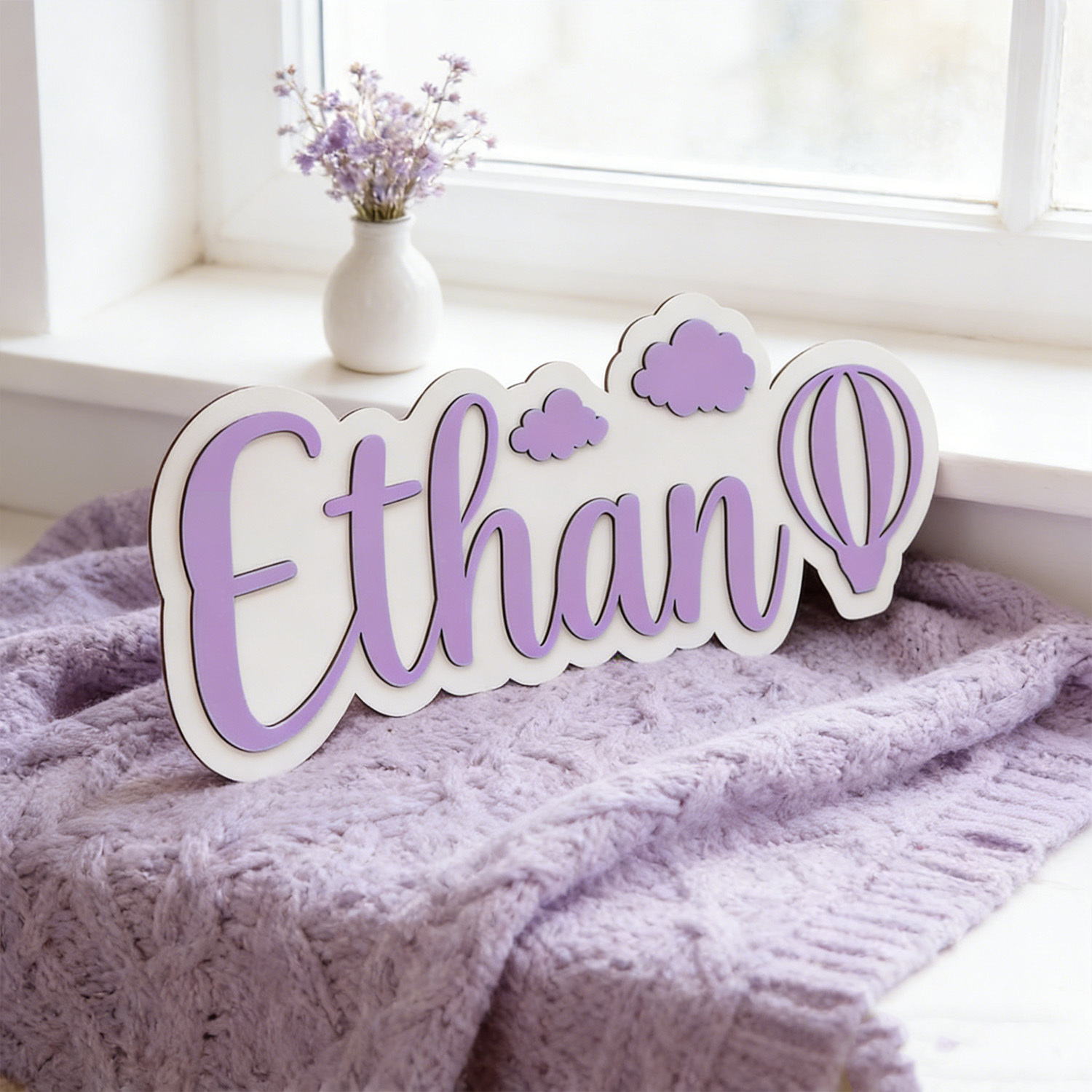 Papan Nama Kamar Balon Udara P - Baby Nursery Name ulasan dan harga