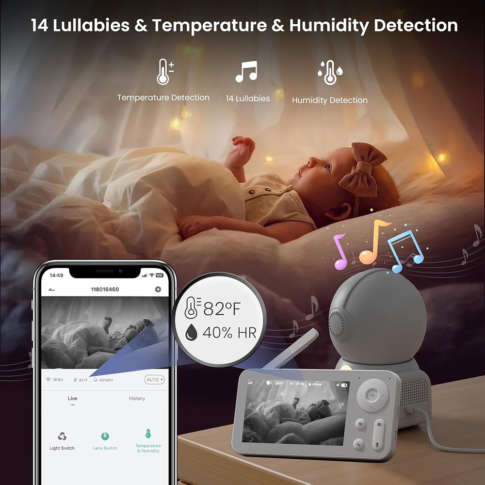 Monitor bayi 2K, dengan 2 kame - Baby Nursery Light ulasan dan harga